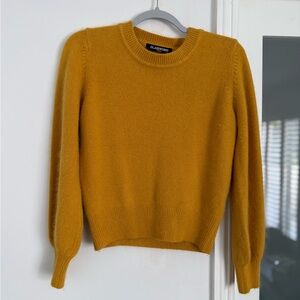 Mustard Crewneck Angora Sweater - Vintage